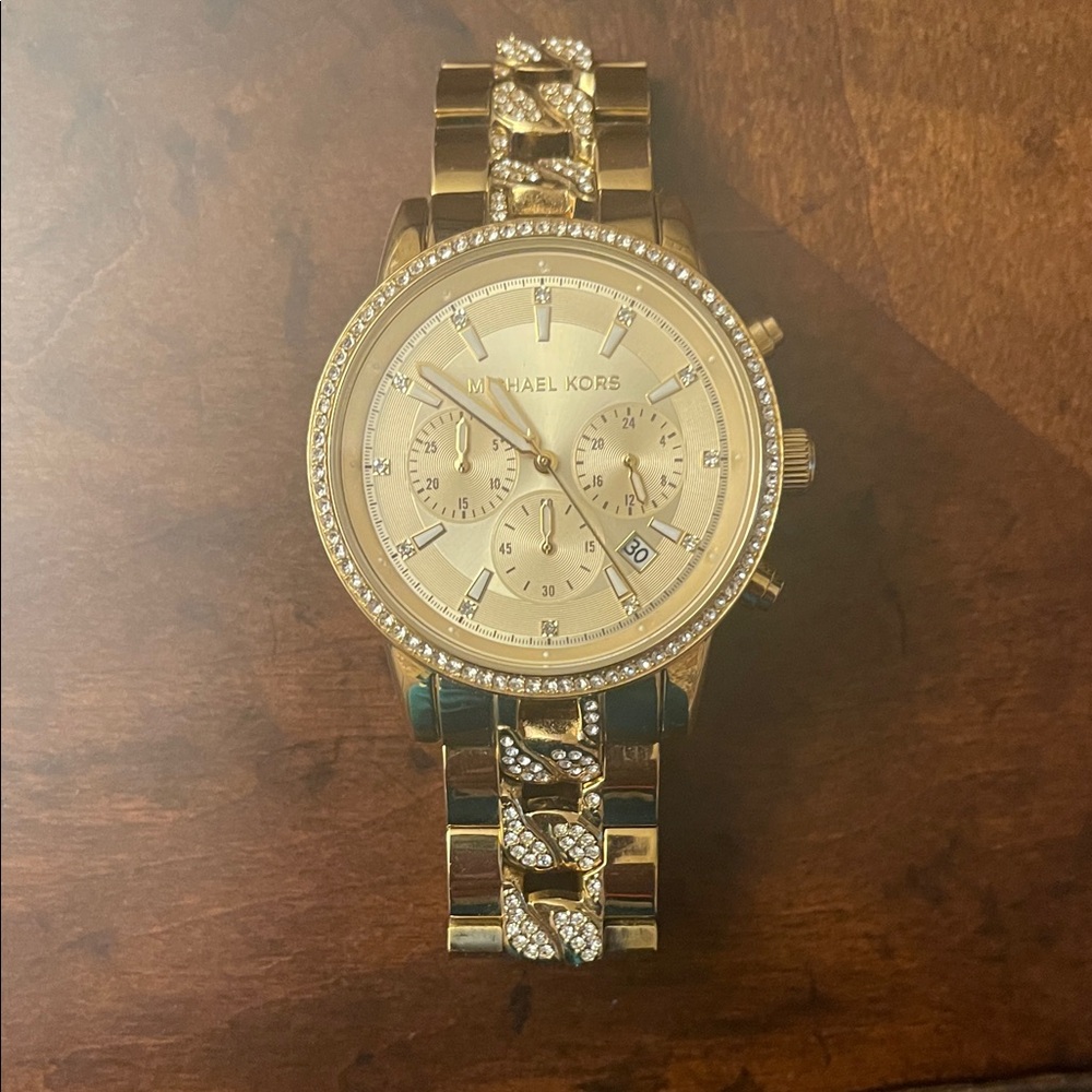 Michael Kors Gold and Crystal Women's Watch